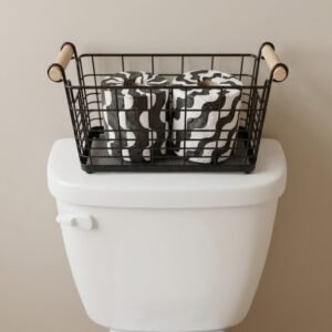 Black Bathroom Storage Basket