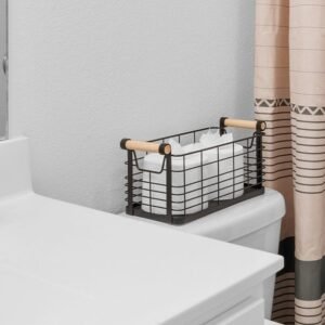 Black Bathroom Storage Basket